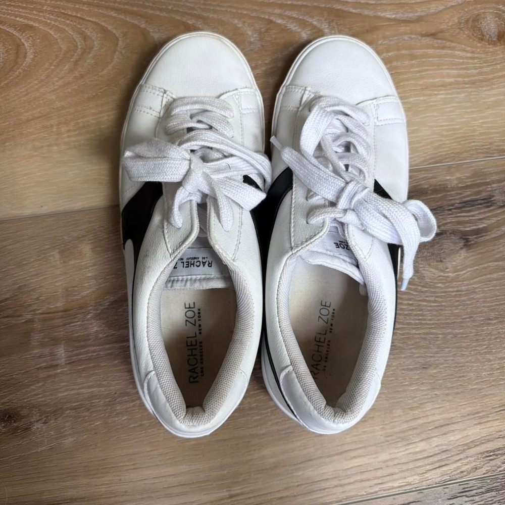 Rachel Zoe Genuine Leather Sneakers White Casual Clean Girl Shoes 9.5 Minimalist - Picture 7 of 7